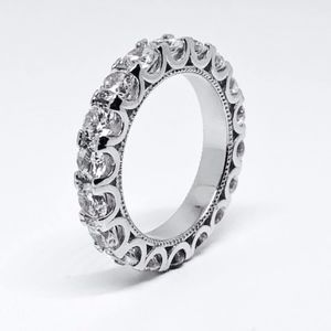 925 Eternity Wedding Band Ring AAA Quality 4mm CZ